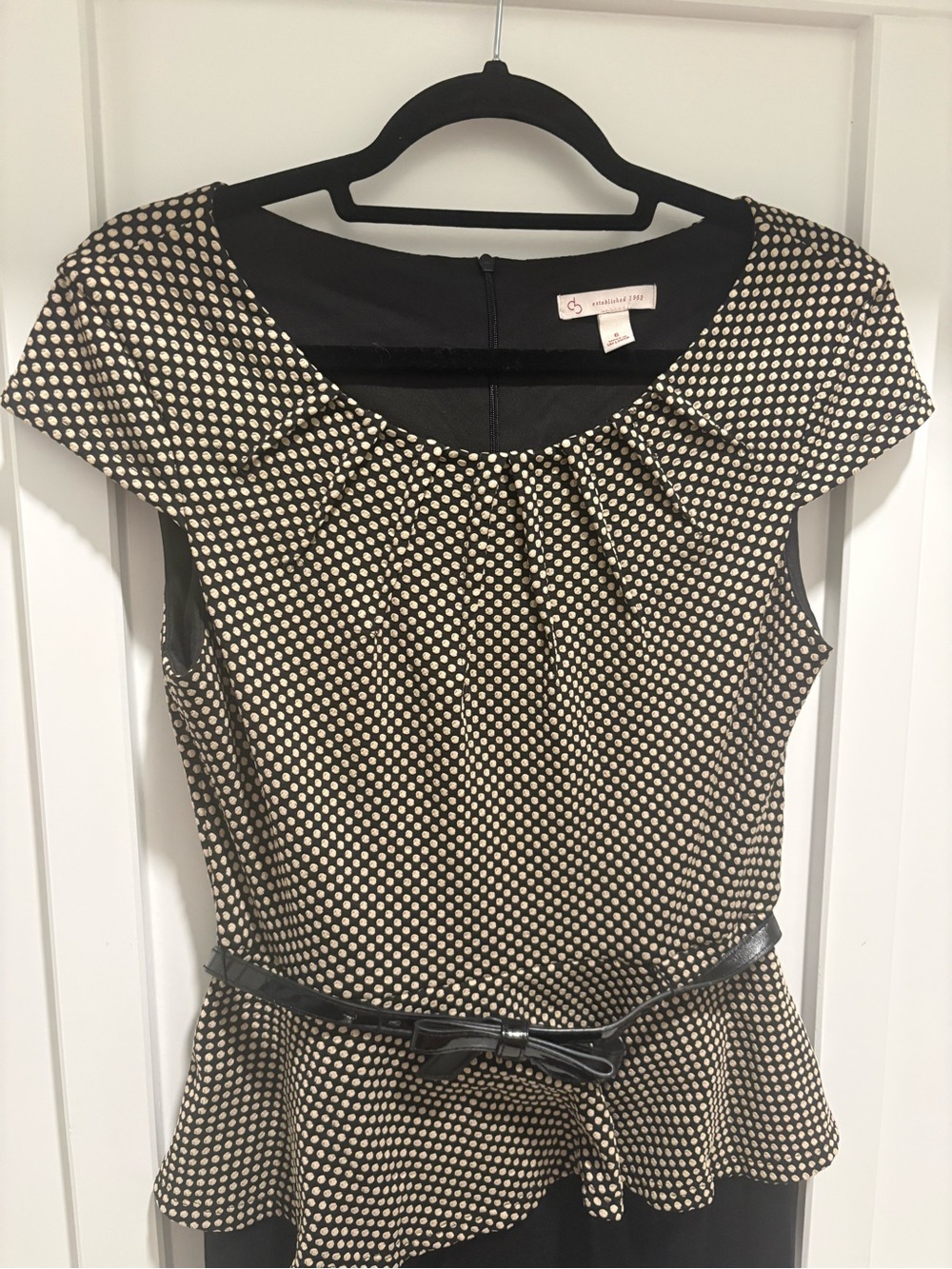 Dressbarn Black and White Peplum Pencil Dress - Picture 7 of 8